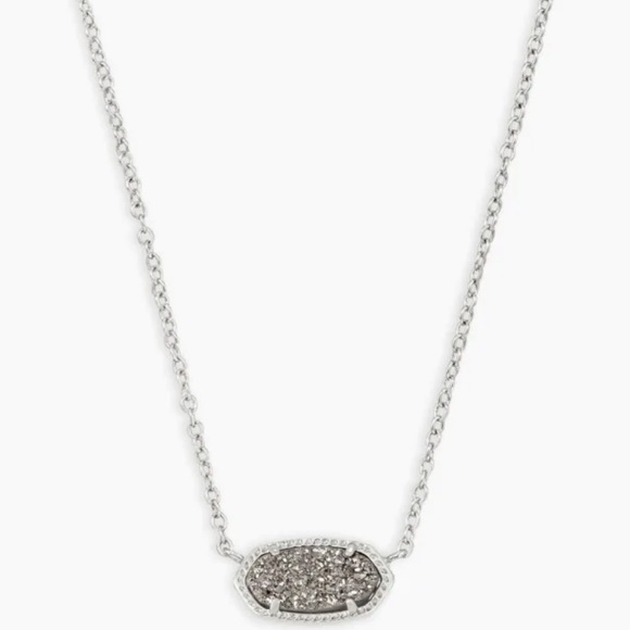 Kendra Scott Elisa Pendant Necklace in in Platinum Drusy - Picture 1 of 5